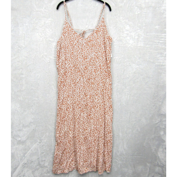 Old Navy Cami Maxi Dress Pullover Tie Back Brown Pattern Womens XXL Beach - Picture 1 of 16